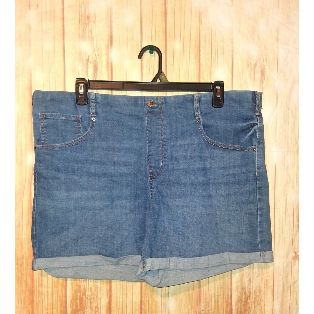 Time And Tru Medium Denim Pull-on Cuffed Shorts Sz XXL